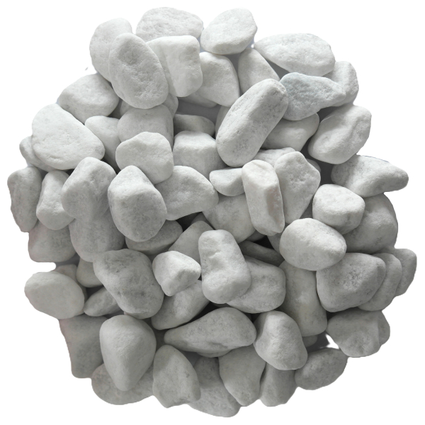 Gravillon décoratif roulé blanc de Carrare 15/25 mm - Big Bag de 1 T