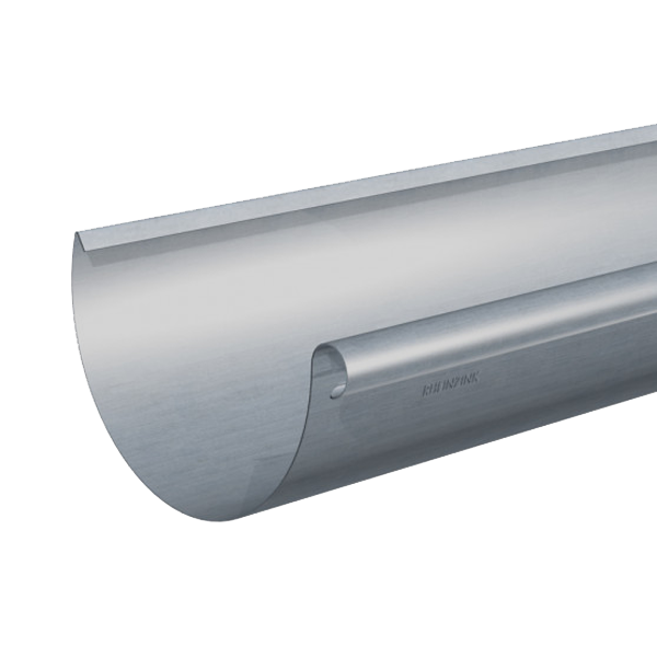 Gouttière demi-ronde en zinc naturel Rheinzink avec pince - développé 333 MM - ép.0.65 MM - 4 M