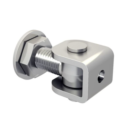 Gond réglable à souder M18 avec chape pour portail battant - Vantail de 150 Kg - Acier zingué - Lot de 2