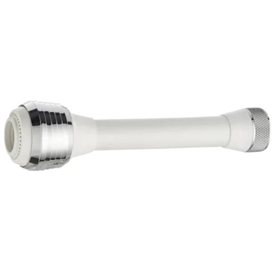 Flexible brise jet pour bec de robinet avec aérateur 2 jets - Noyon et Thiebault - F22 x 100 - Chromé et blanc