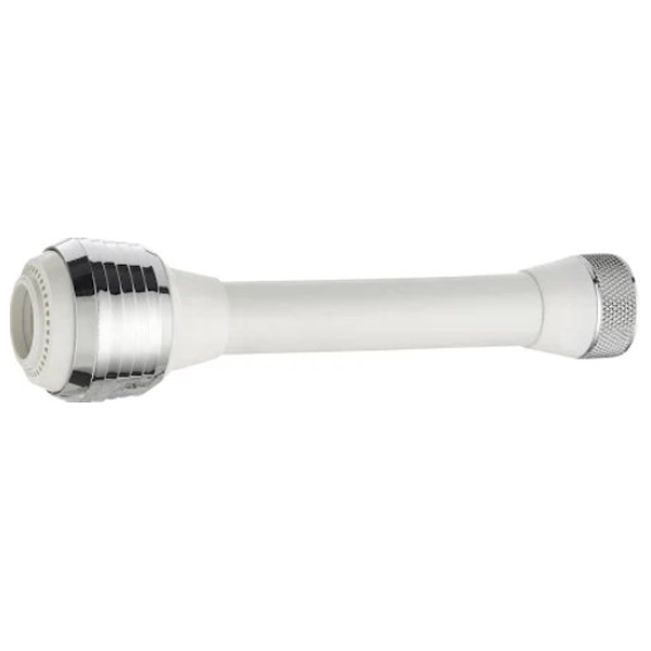 Flexible brise jet pour bec de robinet avec aérateur 2 jets - Noyon et Thiebault - F22 x 100 - Chromé et blanc