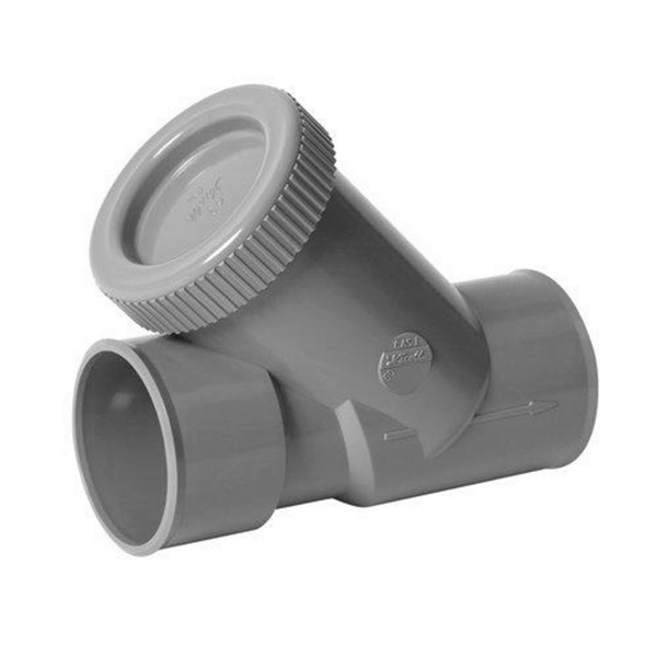 Clapet anti-retour Nicoll pour évacuation des eaux usées - Diamètre 50 mm - Angle 45° - PVC - Gris