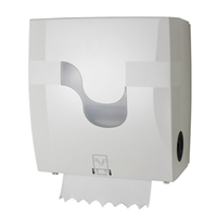 Distributeur d'essuie-tout auto découpant pour mandrin de 20 cm - Polypropylène blanc