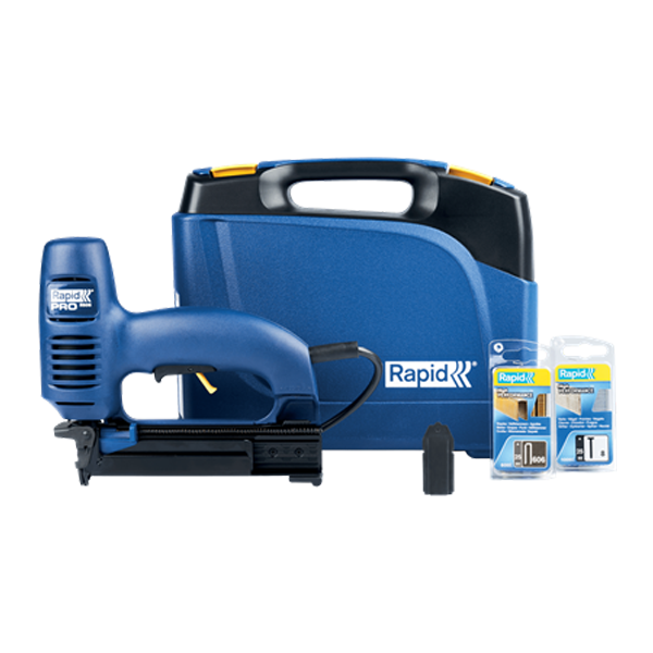 Agrafeuse cloueuse électrique R606 Rapid - en coffret avec agrafes N°606 et pointes N°8
