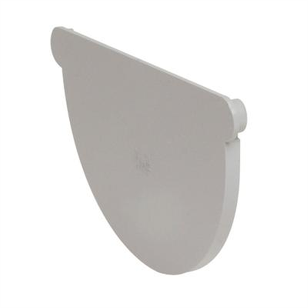 Fond de naissance demi-rond Nicoll pour gouttière - Gauche/Droite - Développé 25 cm - Longueur 20 mm - Techtan - Gris