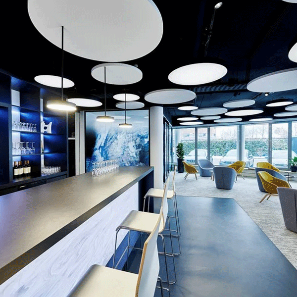 Dalle plafond acoustique ronde à suspendre - Ecophon Solo Circle Blanc - Ø 800,0 mm - ép. 40 mm - lot de 4