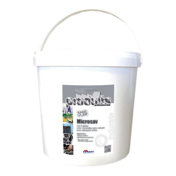 Savon gel avec microbilles Microsav pour salissures fortes - parfum orange - seau de 5 L