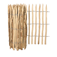 Clôture ganivelle en bois de noisetier - lien en acier galvanisé - rouleau de 5,00 M - hauteur 1,20 M