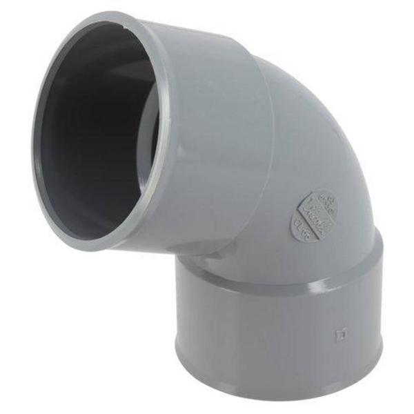 Coude PVC à coller Femelle - Femelle 67° Diamètre 63 mm coloris gris
