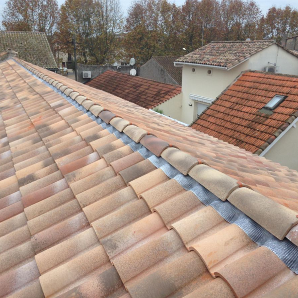 Closoir rigide Lahe-Pro avec bavette en plomb Naturel et coque en acier galvanisé - 140 MM x 2 M