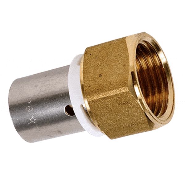 Raccord PER à sertir par écrasement écrou femelle fixe 3/4" en laiton - SERTIpress - pour tube Ø16 mm