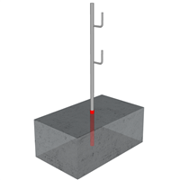 Réservation de pied de garde-corps - tube en acier de diamètre intérieur 26 MM - hauteur 500 MM - 25 unités