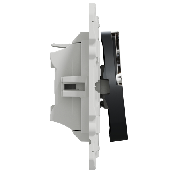 Poussoir avec porte-étiquette Schneider Odace à encastrer - support de fixation à visser - anthracite - 10A 250V