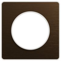 Plaque de finition simple Schneider Odace Touch pour 1 poste encastré - bronze brossé liseré blanc