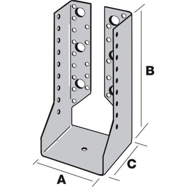 Sabot à ailes intérieures SAI pour assemblages charpentes bois - Acier galvanisé - 130 x 80 mm