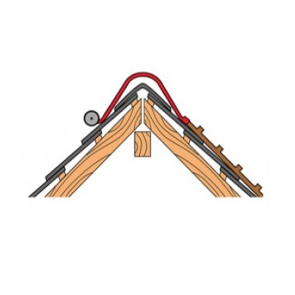 Crochet de faîtière en acier avec roues Outifrance pour échelle de toit - 300 x 200 mm