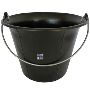 Seau caoutchouc gradué Obra avec anse 7 mm capacité 12 litres noir