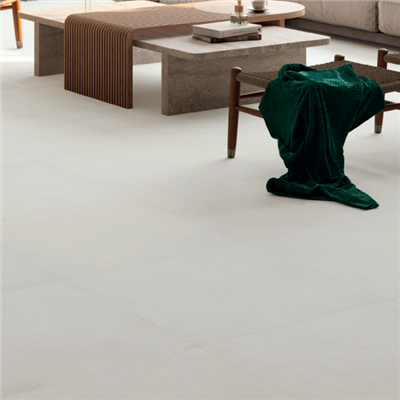 Carrelage sol intérieur effet béton en grès cérame émaillé - Jessica - 45,0 cm x 45,0 cm - ép. 9,50 mm - Blanco