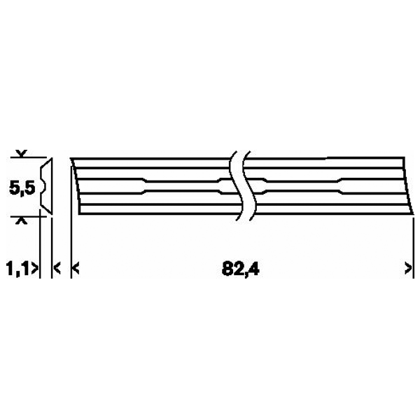 Fer réversible pour rabot Bosch carbure tranchant droit 82,4 x 5,5 x 1,1 mm lot de 10