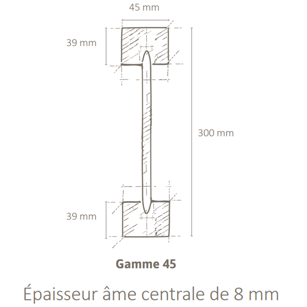 Poutre en I Inojoist pour mur plancher et charpente - bois non traité - 45 x 300 mm - longueur 13,00 M