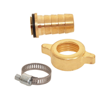 Raccord robinet en laiton pour tuyau d'arrosage 2 pièces + 1 collier F 15 x 21 mm diamètre 15 mm