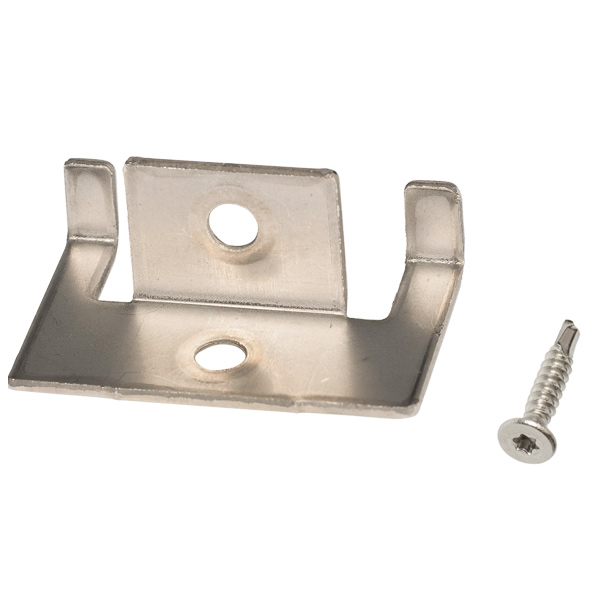 Clip de départ et fin avec vis inox pour fixation lame de terrasse Silvadec sur lambourde - Sachet de 10