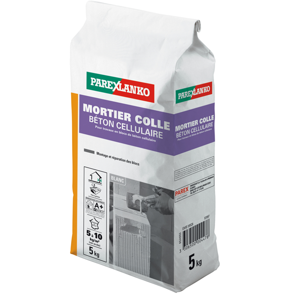 Mortier colle pour béton cellulaire Parexlanko blanc sac de 5 kg