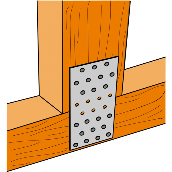 Plaque perforée en acier galvanisé Simpson strong NP  - largeur 80 mm - hauteur 160 mm - épaisseur 2 mm