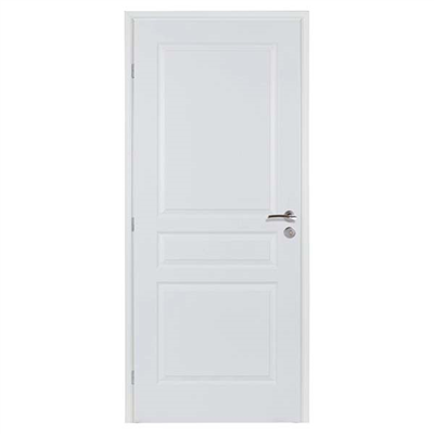 Bloc-porte prépeint blanc Design 110 à âme alvéolaire - Gypso - serrure PDDT - 204 CM x 73 CM - droit poussant