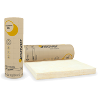 Rouleau laine de verre pour combles aménagés - Isoconfort 35 revêtu kraft Isover - R=8,00 m².K/W - 2,00 M x 1,20 M - ép.280 MM