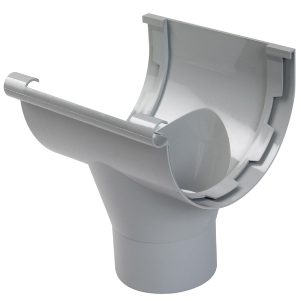 Naissance centrale à coller Nicoll NAC33 pour gouttière LG33 - Techtan - tube rond de 100 mm - gris