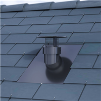 Ventilation primaire Ventélia Sanit'air pour réseaux d'assainissement - Toit ardoise - Pente 35 à 45° - Coloris noir