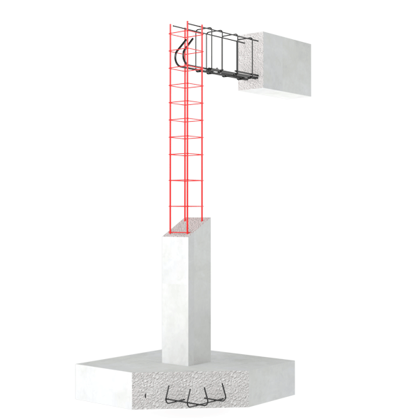 Armature poteau PN 10 x 10 cm - 4 fils Diam. 10 mm - Longueur 3 m