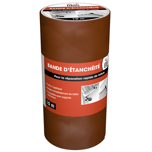 Bande d'étanchéité à l'eau autocollante bitumineuse Elos - 30 CM x 10 M - Terre cuite
