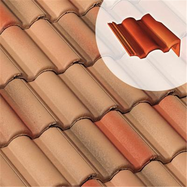 Tuile de rive droite en béton avec rabat - Plein ciel - Dune ocre - 42 x 33.5 x 15.5 cm