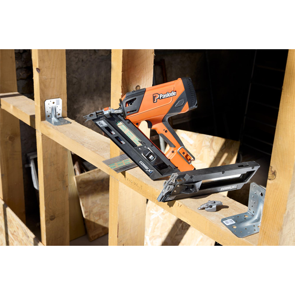 Cloueur autonome 2en1 Spit Paslode Combi Xi - bois sur bois et connecteurs métalliques - en coffret avec batterie et chargeur + 8 packs de clous