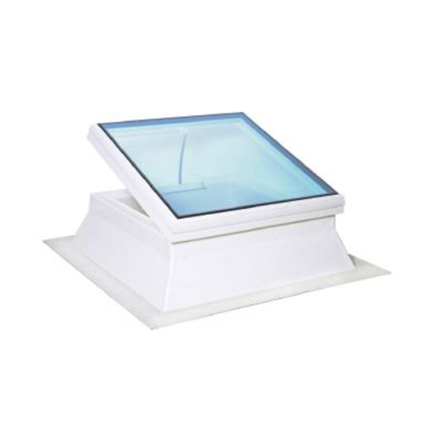 Fenêtre de toit plat à ouverture électrique - Slick Inside Air Bluetek - Blanc - hauteur 30,0 CM - 120,0 CM x 120,0 CM