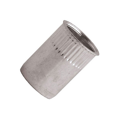 Écrou aveugle cranté - Inox A2 - M6x14 - Diamètre perçage 9 mm - Tête réduite - Boîte de 100