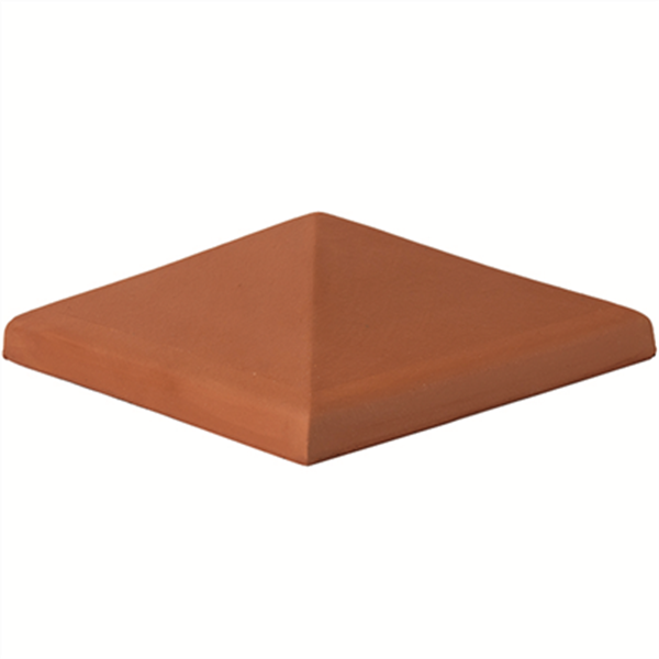 Chapeau de pilier en pointe de diamant CP04 Terreal - 46x46 cm - Rouge