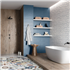 Faïence murale rectifiée pour cuisine et salle de bain - Stay - 20,0 CM x 60,0 CM - ép. 8,00 MM - décor Juk Bleu