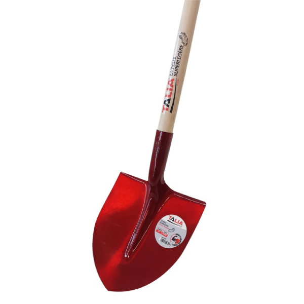 Pelle aluminium ronde super légère avec manche en bois 130 cm - Pelle col de cygne - Largeur 27,00 cm