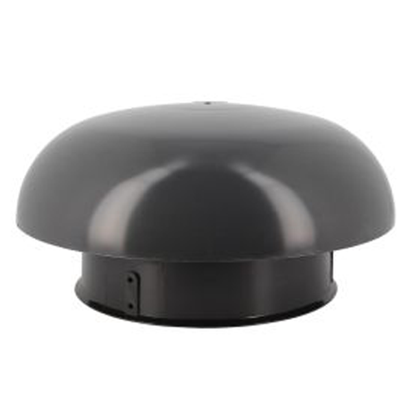 Chapeau de ventilation rond Nicoll - Diamètre 310 mm - Sortie 200 mm - Sans moustiquaire - PVC anti-UV - Gris anthracite