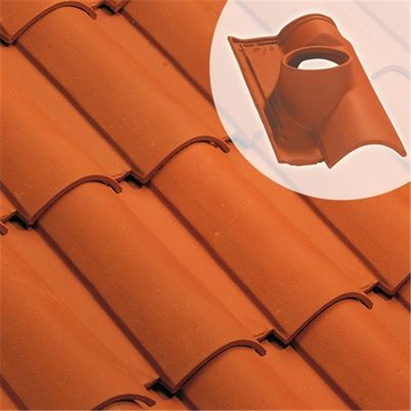 Tuile à douille en terre cuite - Oméga 10 - diamètre 160 mm - Rouge