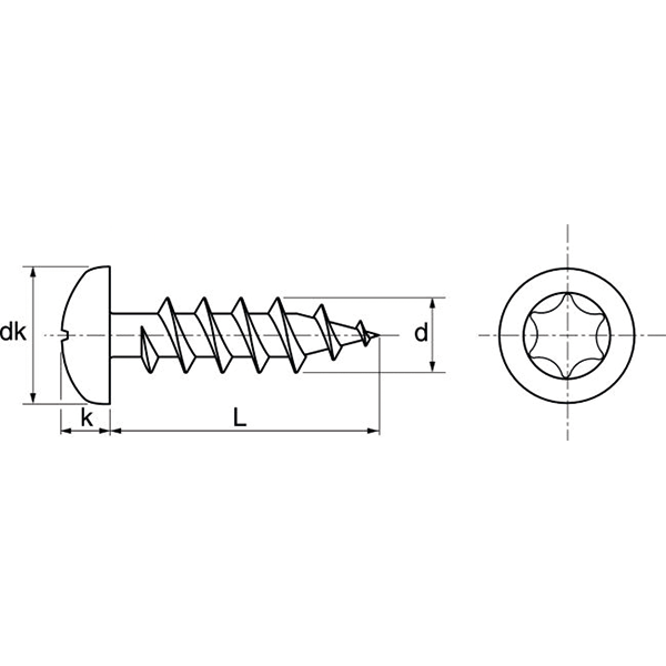Vis aggloméré tête cylindrique six lobes Acton inox A2 M06 x 40 mm - boîte de 100