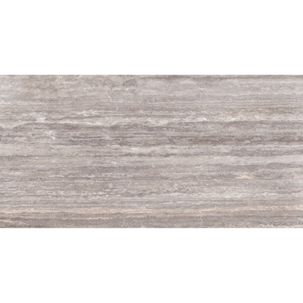 Carrelage effet pierre naturelle de travertin pour sol et mur R9 - Realstone Travertino Vein Titanio rectifié - 150 x 75 cm - ép. 9 mm