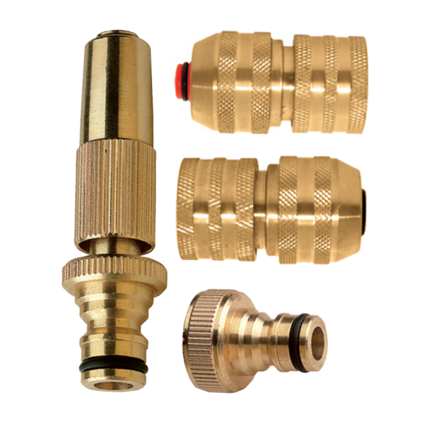 Ensemble d'arrosage en laiton Ø 15 mm Fitt avec lance d'arrosage raccords et nez robinet