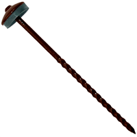 Clou faîtage torsadé tête parapluie de 20 mm - acier galvanisé - Brun chocolat RAL 8017 - 3,8 x 120 mm - 50 pièces