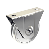 Galet sur monture extérieure Mantion gorge en V - Capacité 200 Kg - Diamètre 100 mm - Acier - Lot de 2