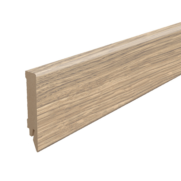 Plinthe MDF pour parquet stratifié Egger - Hauteur 80 mm - Ép.14 mm - Longueur 2,40 m - Chêne Padua Gris