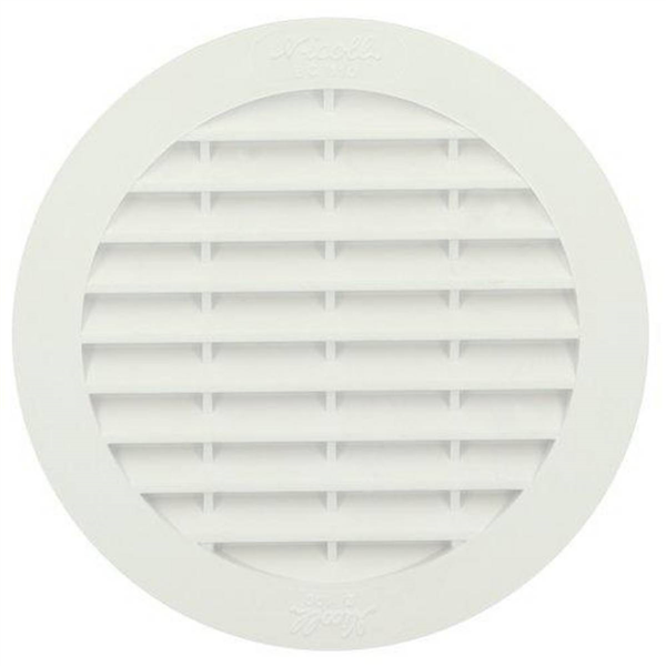 Grille de ventilation ronde Nicoll sans moustiquaire pour tuyau en fibre ciment diamètre 100 mm